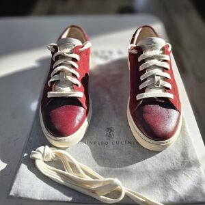 Brunello Cucinelli Red and White Sneakers